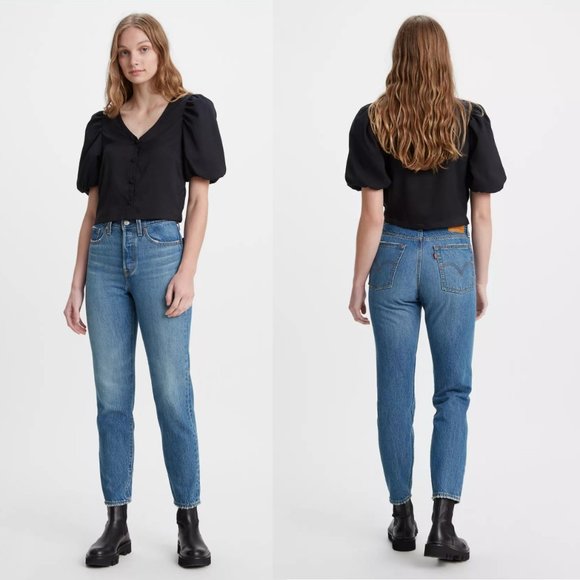 NWT Levi’s Blue Wedgie Fit Ankle Premium Jeans 24x28 100% Cotton Athens Shut It - Picture 15 of 16